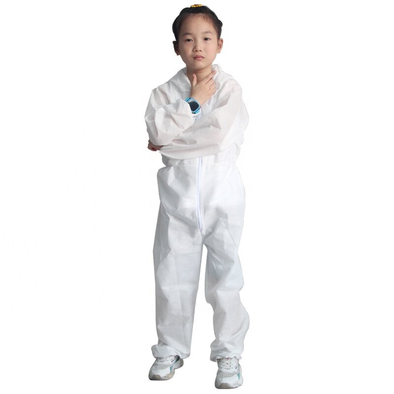 Protective Kids Coveralls Manufacturer - Breathable Dustproof Isolation Suit Hooded Children Disposable Full Body Gown