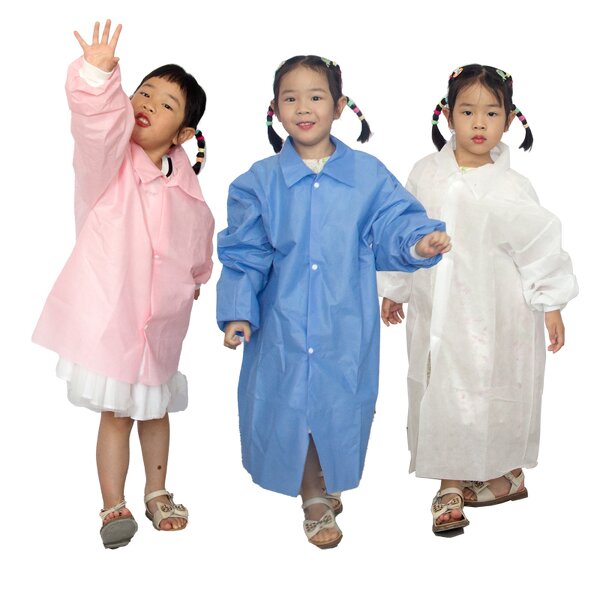 Disposable Children's Gown Manufacturer - Long Sleeve Waterproof Art Painting Kid Eating Clothes Custom Apron