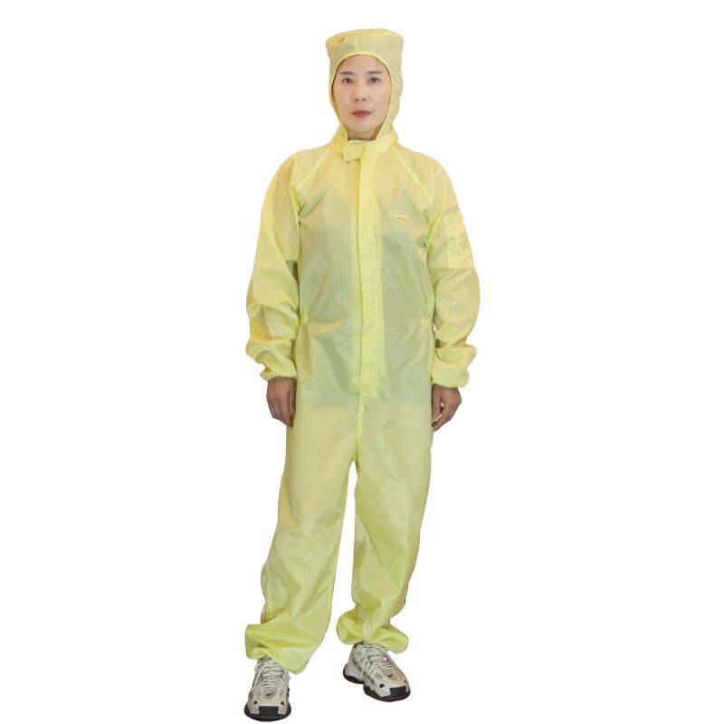 Cleanroom ESD Jumpsuit Manufacturer - Unisex Polyester Hooded Custom Work Overall With Anti-Static Dustproof Unisex