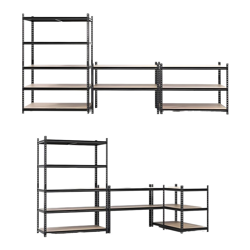 Metal Shelf Storage Rack Manufacturer - Heavy-Duty 5-Tier Snap-in Installation Powder Coated for Garage Shed Use