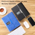 Leather Electric Clock Notebook Manufacturer - 2023 New Arrival Customized A5 Powerbank Gift Set 10W Output Chargeable
