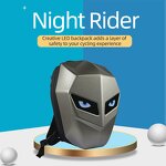 LED Knight Backpack Manufacturer - Hot Fashion Men's Black Waterproof Hard Shell Motorcycle Saddlebags with DIY Display Eyes