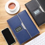 Leather Electric Clock Notebook Manufacturer - 2023 New Arrival Customized A5 Powerbank Gift Set 10W Output Chargeable