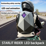 Motorcycle Knight Backpack Manufacturer - Daily Used LED Display Screen Sign Panel Expandable Space with Helmet Back Packs