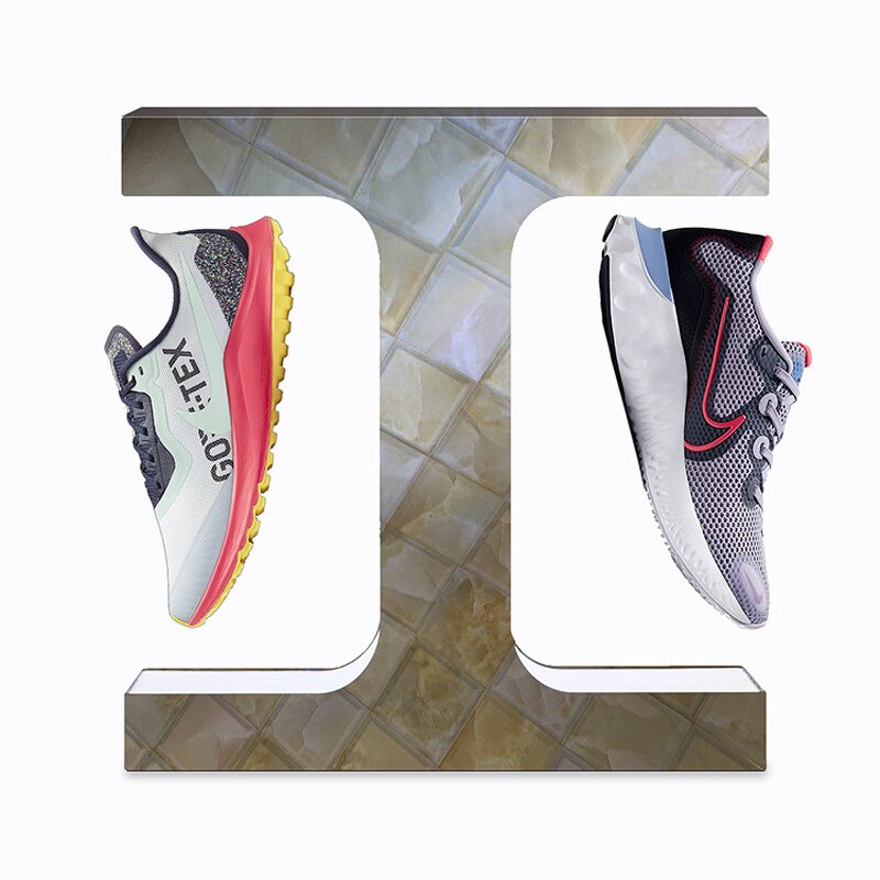 Double Levitating Display Rack Manufacturer - Portable Magnetic Floating Acrylic Sneaker Racks New Product for Shoe Display