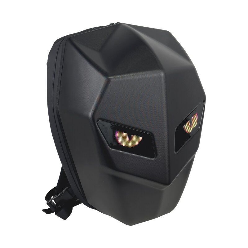 LED Knight Backpack Manufacturer - Dynamic Eyes Display BT App Controlled Battery Powered Text/GIF Animation Lightweight Park