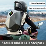 LED Display Backpack Manufacturer - Men's Iron Man Waterproof Motorcycle Bag with Helmet-Equipped for Commuting