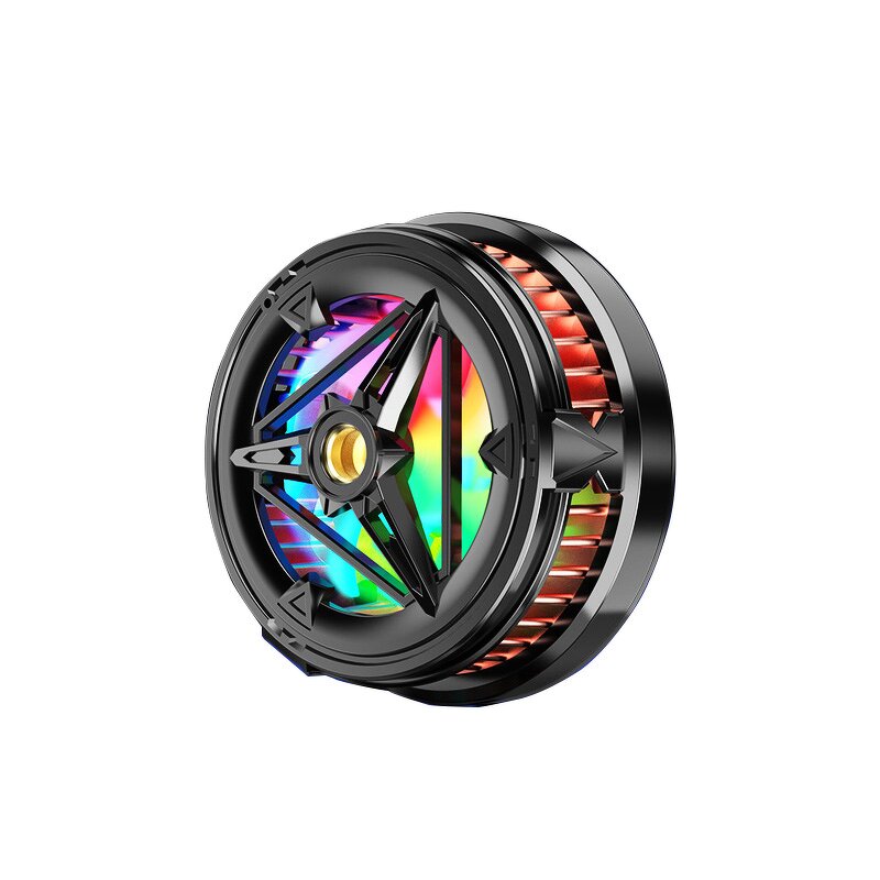 Mobile Phone Radiator Manufacturer - Silent Metallic Quick Cooling Fan with Ring Light for Gaming and Video Watching