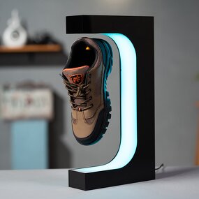 Acrylic Floating Shoe Display Manufacturer - Portable Eco-Friendly Case with Rotating Shelf Horizontal Levitating for Sneakers