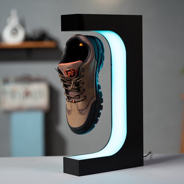 Acrylic Floating Shoe Display Manufacturer - Portable Eco-Friendly Case with Rotating Shelf Horizontal Levitating for Sneakers