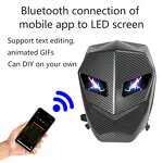 LED Knight Backpack Manufacturer - Dynamic Eyes Display BT App Controlled Battery Powered Text/GIF Animation Lightweight Park