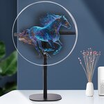 3D LED Fan Manufacturer - 30cm Holographic Display Indoor Advertising with Mobile Power Supply & Safety Cover OEM
