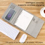 Leather Electric Clock Notebook Manufacturer - 2023 New Arrival Customized A5 Powerbank Gift Set 10W Output Chargeable