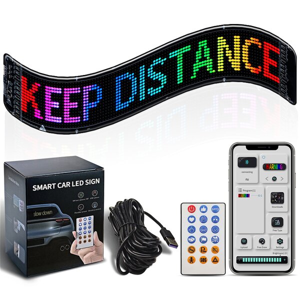 Programmable LED Display Screen Manufacturer - USB 5V RGB Pattern DIY Scrolling Panel Remote Control for Cars Matrix Display