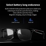 Smart Glasses Manufacturer - Anti-blue BT Call Gesture Control Waterproof Music Play Voice Assistant Sport Magnetic Charging OEM