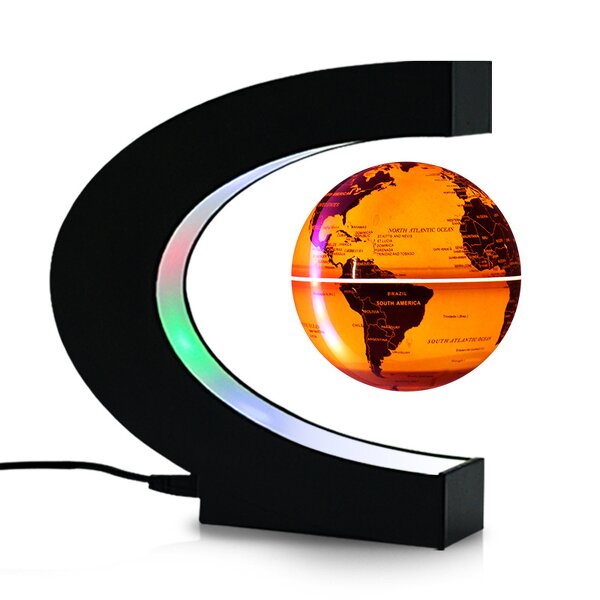 Magnetic Levitation Floating Globe Manufacturer - Wholesale Portable C-Shape with Light Rotating World Map for Home Decoration