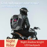 LED Knight Backpack Manufacturer - Hot Fashion Men's Black Waterproof Hard Shell Motorcycle Saddlebags with DIY Display Eyes
