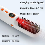 Cordless Hair Straightener Brush Manufacturer - New Portable Wireless Infrared Heated Comb with Digital LCD Display