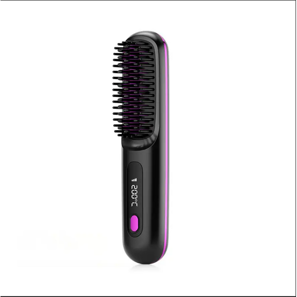 Portable Heated Straightening Brush Manufacturer - Mini Ionic Hot Comb Straightener Cordless Hair Straightener Brush for Travel Party