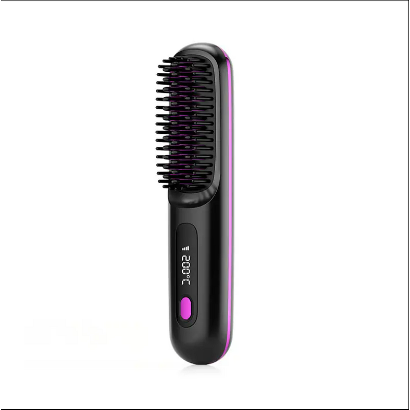 Portable Heated Straightening Brush Manufacturer - Mini Ionic Hot Comb Straightener Cordless Hair Straightener Brush for Travel Party