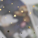 Floral Wrapping Mesh Manufacturer - Korean Style Soft Polyester Gilding Star Moon Net Yarn Bouquet for Gift Packaging