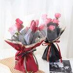 Transparent Plastic PP Packaging Bag Manufacturer - Waterproof with Golden Border OPP for Multi-Bouquet Flower