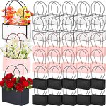 Rectangle Kraft Paper Gift Bags Manufacturer - Waterproof with Handle for Flower Bouquet Arrangements Wedding Event Decoration
