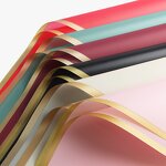 Flower Wrapping Paper Manufacturer - Wholesale Gold Edge Waterproof Korean Floral Bouquet Gift Wrapping for Decoration