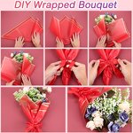 Flower Wrapping Paper Manufacturer - Wholesale Gold Edge Waterproof Korean Floral Bouquet Gift Wrapping for Decoration