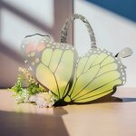 PVC Butterfly Handheld Flower Bag Manufacturer - 2025 New Design Floral Carrier Wrap for Valentine's Day Double Side Coating