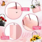 Rectangle Kraft Paper Gift Bags Manufacturer - Waterproof with Handle for Flower Bouquet Arrangements Wedding Event Decoration