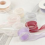 Pearl Fishtail Ribbon Manufacturer - 4cm*5yard DIY Materials Floral Polyester for Gift Bouquet Packaging and Decorations