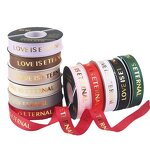 Satin Ribbon Roll Manufacturer - 2.5cm Hot Stamping Alphabet Threaded Polyester Material Love Is Eternal Gift for DIY