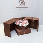Heart-Shaped Magic Cube Flower Bouquet Box Manufacturer - Wholesale Luxury Drawer Box Paper Paperboards for Wedding Valentine's Day