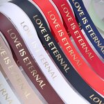 Satin Ribbon Roll Manufacturer - 2.5cm Hot Stamping Alphabet Threaded Polyester Material Love Is Eternal Gift for DIY