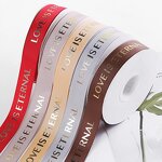 Satin Ribbon Roll Manufacturer - 2.5cm Hot Stamping Alphabet Threaded Polyester Material Love Is Eternal Gift for DIY