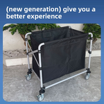 Linen Cart Manufacturer - Stainless Steel Folding Collection Trolley for Hotel Guest Rooms Workspaces and Car Service Cleaning Needs
