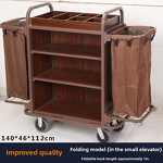 Linen Work Cart Manufacturer - Hotel Room Multifunctional Plastic with Cloth Bag Push Hygiene Service Cart for Guests Cleaning Carts