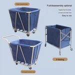 Linen Cart Manufacturer - Hotel Collection Square Recycling Trolley with Conical Stainless Steel for Laundry Room Guest Room Service
