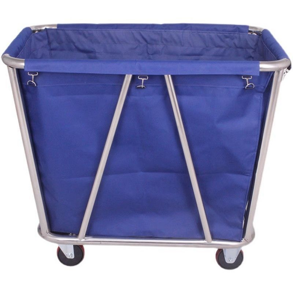 Cleaning Cart Manufacturer - Hotel Service Reinforced Stainless Steel with Plastic Linen Conical for Laundry Service