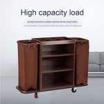 Linen Cart Manufacturer - Multi-Functional for Hotel & Restaurant Special Hand Push Service with Metal Buckets for Room Cleaning