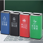 Trash Can Manufacturer - Direct Sorting Stainless Steel Vertical for Shopping Mall Hotel Lobby Outdoor Side-Mounted Floor Bucket Eco-Friendly