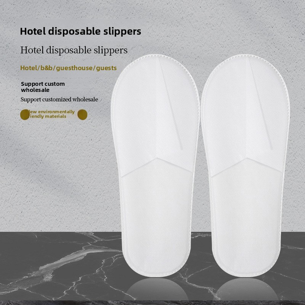 Disposable Slippers Manufacturer - Wholesale Eco-Friendly Hotel Amenities Thickened Non-Woven Fabric High Foam Slippers for Guests Comb