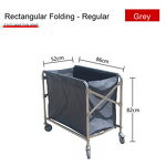 Linen Cart Manufacturer - Hotel Stainless Steel Folding Trolley Hand-Pushed Cleaning Service for Guest Room Entrance