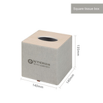 Leather Desktop Set Manufacturer - Eco-Friendly Gray Wood with Tissue Box Memo Clip Tea Box for Hotel Restaurant Custom Logo Available