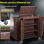Hotel Linen Cart Manufacturer - Double-Sided with Trolley Door Cover for Guest Room Collection and Cleaning Work