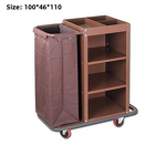 Linen Cart Manufacturer - Multi-Functional for Hotel & Restaurant Special Hand Push Service with Metal Buckets for Room Cleaning
