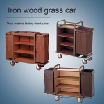 Linen Work Cart Manufacturer - Hotel Room Multifunctional Plastic with Cloth Bag Push Hygiene Service Cart for Guests Cleaning Carts