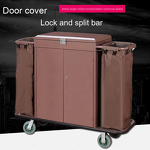 Hotel Linen Cart Manufacturer - Dual-Sided Metal Double-Sided Room Entrance Cart with Door Cover Hand-Pushed Guesthouse Cleaning