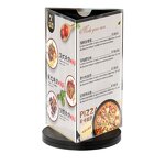 Acrylic Plate Manufacturer - Customizable Laser Cut Modern Directional Sign for Event Catering 360° Rotating Menu Display Stand